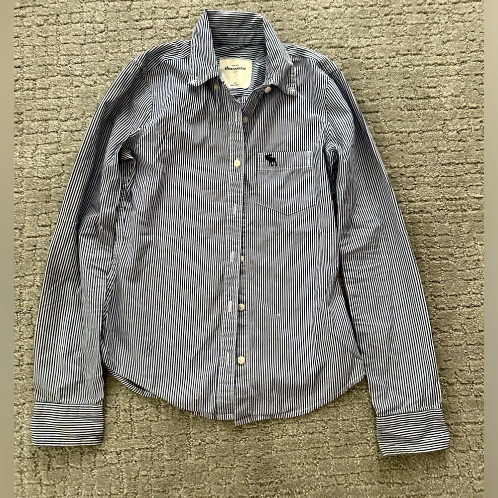 Abercrombie striped button up shirt, medium